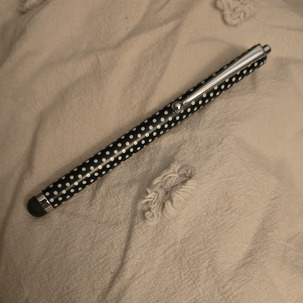 Black and White Polka Dot Stylus Pen